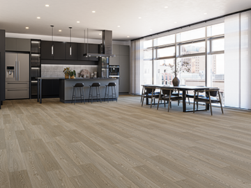 $4.39/sq. ft. ($77.74/Box)  Cushion Tech Vinyl Plank "PEBBLE BEACH" with Attached Underlayment