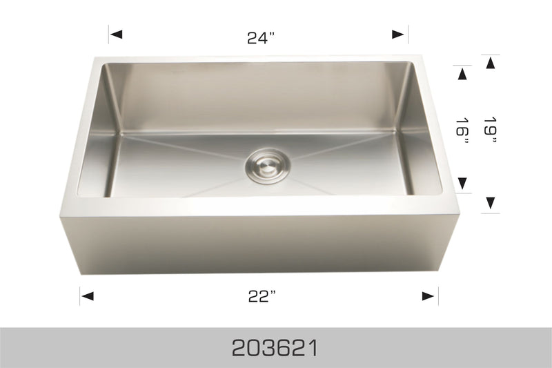 203621 Farmhouse/Apron Stainless Steel Kitchen Sink