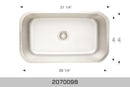 207009B Undermount Single Bowl Stainless Steel Kitchen Sink