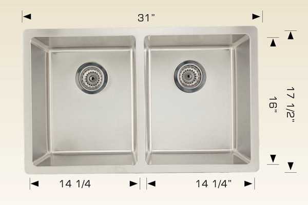 208013 Undermount Double Bowl Stainless Steel Kitchen Sink