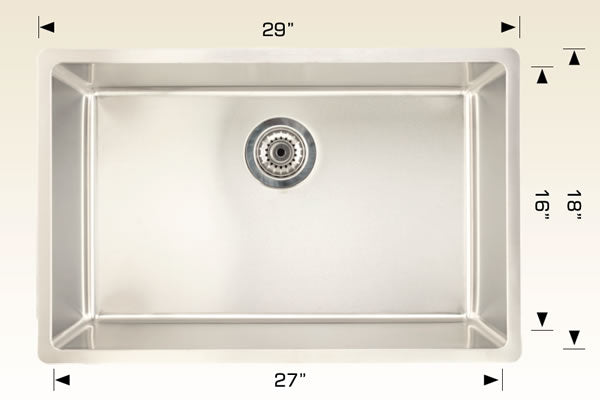 208039 Undermount Single Bowl Stainless Steel Kitchen Sink