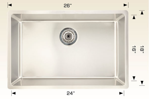 208040 Undermount Single Bowl Stainless Steel Kitchen Sink