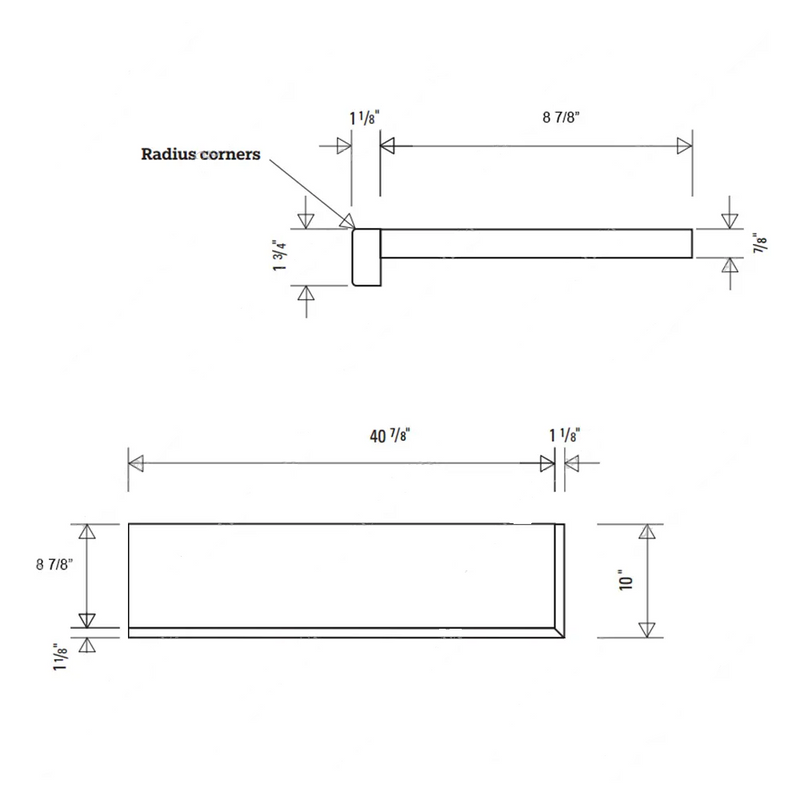 STAIR TREAD SOLID MAPLE ST201 42”*10 1/2”*7/8” Square Edge With the Return Open Right