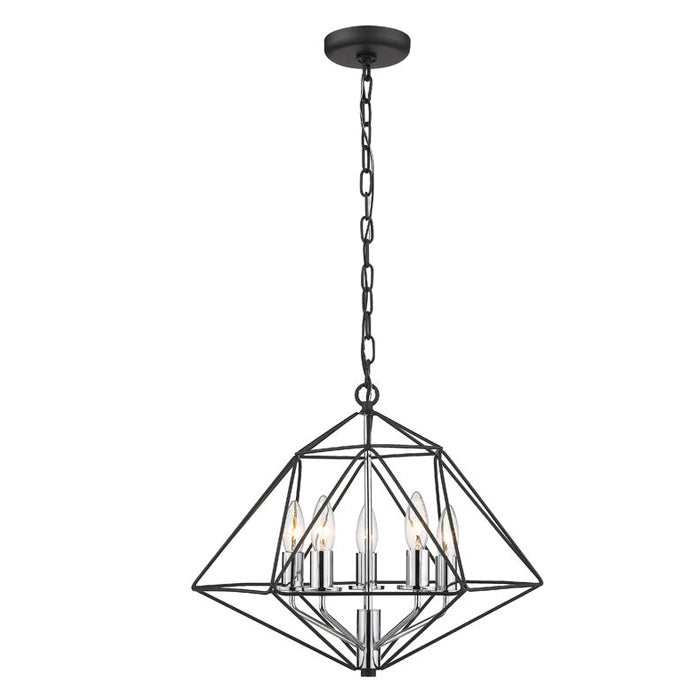 GEO Chandelier (Matte Black + Chrome)