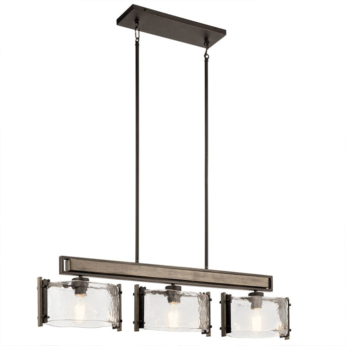 Aberdeen 3 Light Linear Chandelier (Olde Bronze)