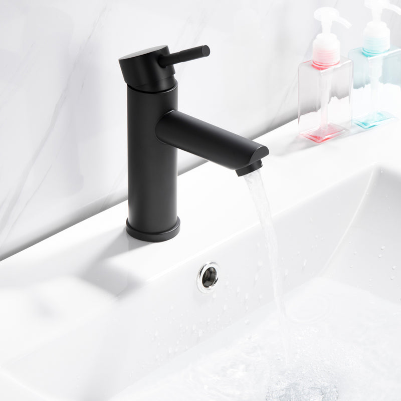 Matt Black 1 Hole Single-Handle Bathroom Faucet B20401312