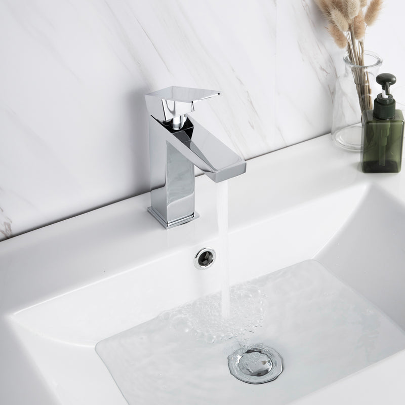 Chrome 1 Hole Single-Handle Bathroom Faucet B23101012