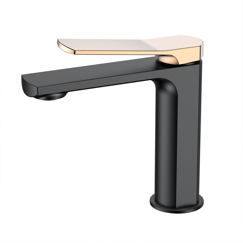 Black & Rose Gold 1 Hole Single-Handle Bathroom Faucet B55101101