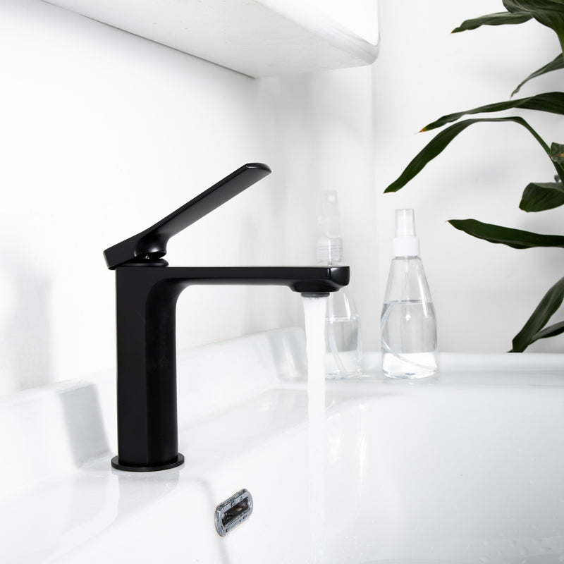 Matt Black 1 Hole Single-Handle Bathroom Faucet B55101311