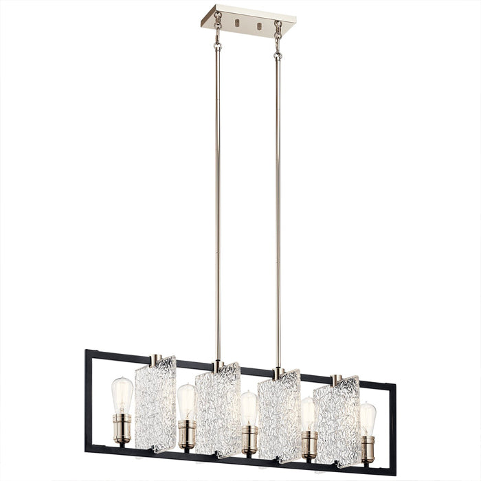 Forge 5 Light Linear Chandelier (Black)