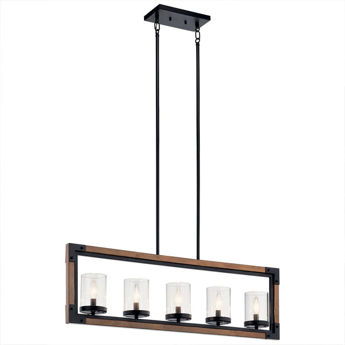 Marimount™ 5 Light Linear Chandelier (Auburn Stained)