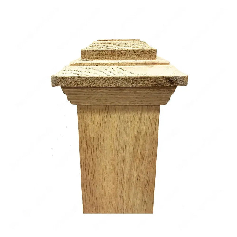 STAIR NEWEL POST PF100 F0 Plain 3 1/2” Red Oak