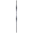 STAIR BALUSTER  PT132D44B 1/2″SQ. DOUBLE COLLAR TUBULAR PICKET 44″ – SATIN BLACK
