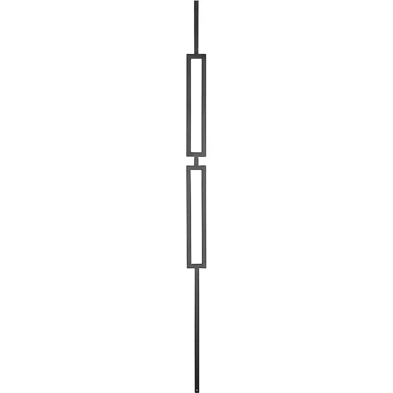 STAIR BALUSTER  PTM2SB 1/2″SQ. SLIM DOUBLE RECTANGLE MODERN TUBULAR PICKET 2 1/4″ X 44″ – SATIN BLACK