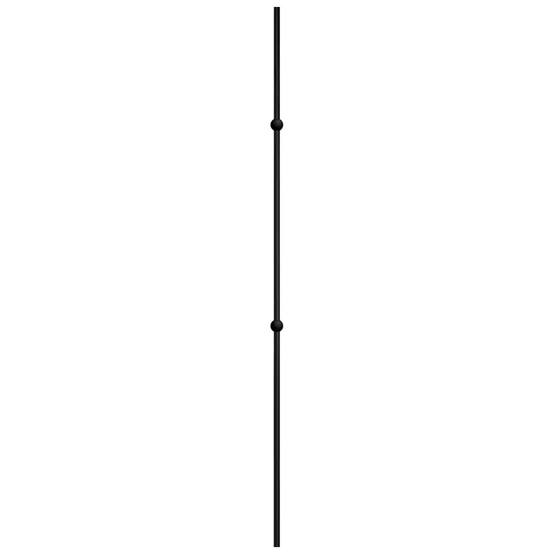 STAIR BALUSTER PTMBALL2B 9/16″ROUND DOUBLE BALL MODERN TUBULAR METAL 1 3/16″ X 44″ – SATIN BLACK