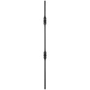 STAIR BALUSTER PTR5084B 9/16″ROUND DOUBLE COLLAR TUBULAR PICKET 44″ – SATIN BLACK