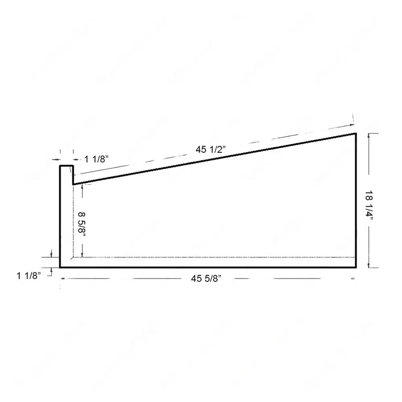 STAIR TREAD SOLID MAPLE ST201 Standard Pie Shape Square Edge With the Return Open Left