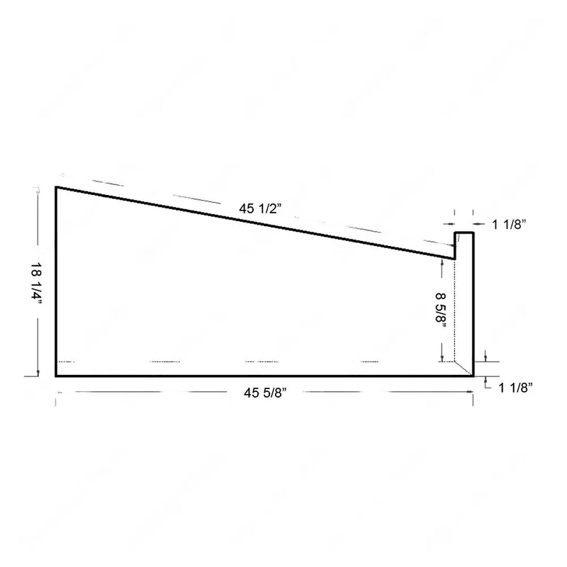 STAIR TREAD SOLID MAPLE ST201 Standard Pie Shape Square Edge With the Return Open Right