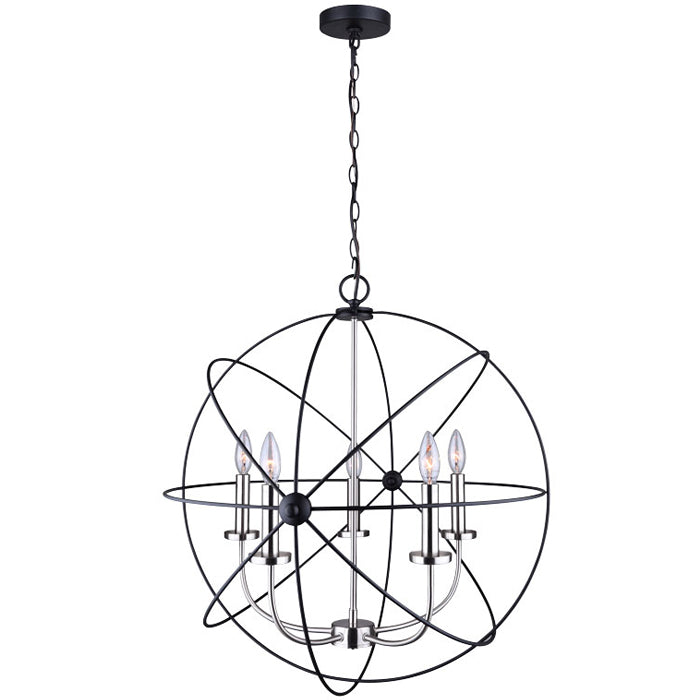 SUMERSIDE Chandelier (matte black & brushed nickel)