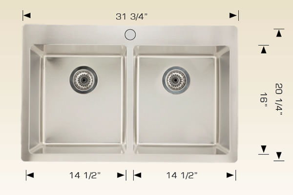 T208026 Drop-In Double Bowl Stainless Steel Kitchen Sink