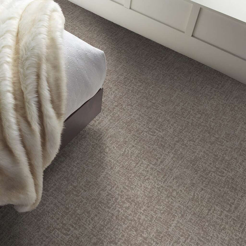 FINE STRUCTURE 100% Nylon Carpet 12 ft. x Custom Length R2X® Built-in Stain & Soil Protection, Spill-Proof Backing