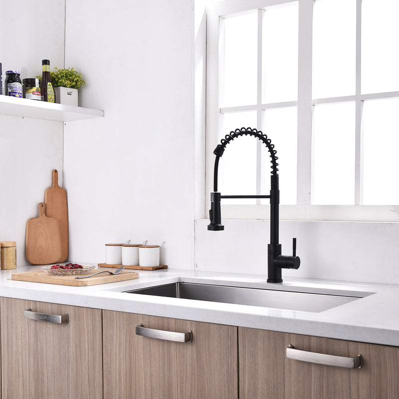 Black Single-Handle Kitchen Faucet IS1252-33B-1D-1